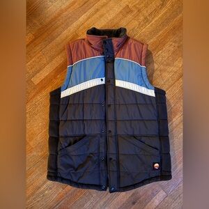 men’s homage vintage-inspired puffer vest. size medium.